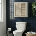thumbnail image 3 of Evideco Wall Mounted Bathroom Cabinet Stockholm Collection Double Vented Doors White and Oak Finish, 3 of 10