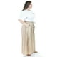 thumbnail image 2 of Pantalon de lino pierna ancha Roman Fashion /Tallas Extras, 9203 (Cafe) cafe 42, 2 of 6