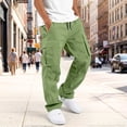 thumbnail image 2 of TQWQT Boys Cargo Pants Kids Loose Fit Sweatpants Elastic Waist Wide Leg Trousers Multi Pocket Casual Long Pants Children Streetwear Joggers Comfortable Playwear Outdoor Activewear Light Green, 2 of 9