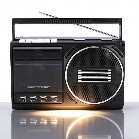 Portable Boombox Cassette Player Combo with Bluetooth,Retro Radio FM/AM/SW,Tape/USB Converter,Earphone Jack,Sound Amplifier,DC/AC Powered,Built-in MIC for Voice Recording,Great Gift for Seniors Kids