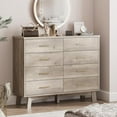 thumbnail image 3 of FANRAL 8 Drawers Dresser for Bedroom,Wood Modern Chest of Drawers with X-Shaped Sturdy Base,Gray Dresser, 3 of 7