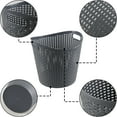 thumbnail image 3 of Kiddream 6 Pack Plastic Laundry Clothes Hamper Baskets, Large Storage Baskets for Organizing, 30 Liters Capacity, Dark Grey, 3 of 7