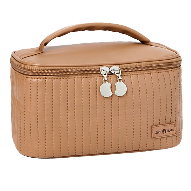 Bolso del maquillaje, bolso cosmético del viaje grande del cuero de la PU para las mujeres, bolso del artículo de tocador del bolso del organizador del maquillaje