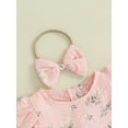 thumbnail image 6 of Musuos Baby Girl 2 Piece Outfits 3 6 12 18M Floral Print Ruffle Romper and Headband Cute Fashion Summer Clothes, 6 of 10