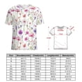 thumbnail image 2 of Floral Colorful Flower Womens Tops Women's Fashion Casual Short Sleeve Flower Print Round Neck Pullover Top Blouse, 2 of 6