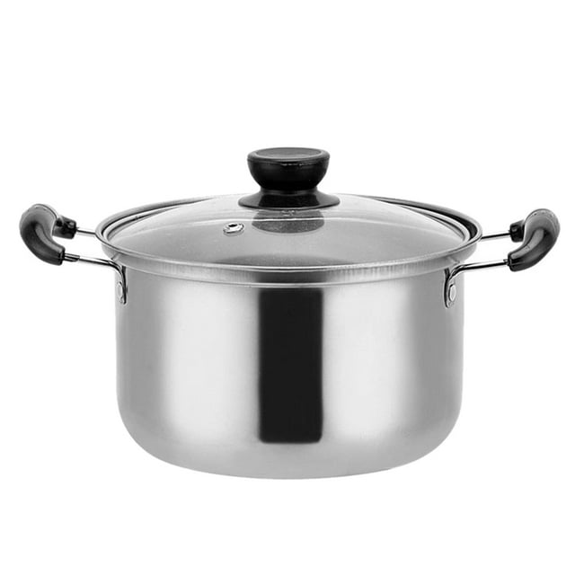 TOYMYTOY 1 olla sopera multifuncional de acero inoxidable, práctica olla caliente con tapa de vidrio