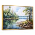 thumbnail image 2 of Designart "Tranquil Scandinavian Waters I" Landscape Lake River Floater Framed Wall Decor, 2 of 5