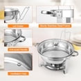 thumbnail image 4 of Ensemble de Plats Anti-Frottement pour Buffet, Lot de 2, 5 Qt, Plats Ronds en Acier Inoxydable pour Buffet avec Porte-Couvercle et Couvercle en Verre, Serveurs et Réchauds de Buffet pour Fêtes, Mariage, Camping, Souper, Argent, 4 of 9