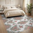 thumbnail image 3 of ODIKA 8'x10' Washable Area Rug Non-Slip Chair-Friendly Mat Scattered Roses Symmetrical Border Vintage Cottage Garden Style for Dining Room, Large Office, Lounge, 3 of 7