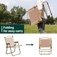 thumbnail image 2 of Ktaxon 2PCS Folding Camping Chair, Lightweight & Portable Outdoor Beach Chairs Armchairs for Backyard Festivals Fishing Picnic Hiking, Khaki, 2 of 10
