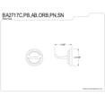 thumbnail image 3 of Kingston Brass BA2717PB Milano Double Robe Hook, Polished Brass, 3 of 3