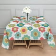 thumbnail image 3 of Pioneer Flower Floral Print Pattern Square Tablecloth, Waterproof Wipeable Spillproof Washable Table Cover for Home Kitchen Party Decor, 42"x42", 3 of 6