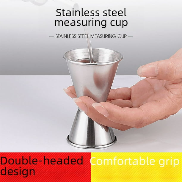 Vaso medidor doble de acero inoxidable 304, coctelera, bebida, arena, hielo, depuración, taza