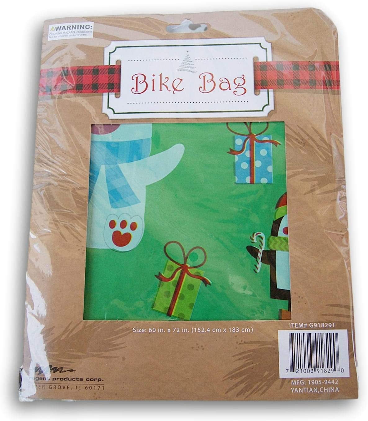 Lot Of 6 Christmas Bicycle Bike Jumbo Gift Bags W/Gift Tag 60" x 72" "NEW" 