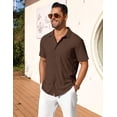thumbnail image 5 of COOFANDY Men's Short Sleeve Knit Shirts Summer Beach Shirt Wedding Untucked No Iron Shirts, 5 of 7