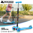 thumbnail image 3 of MADOG Kick Scooter for Kids with 3 Light Up Wheels and Adjustable Height for 3-6 Years Old Boys Girls, 3 Wheels Scooter with Anti-Slip Deck, Lean to Steer, Blue, 3 of 11