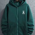 thumbnail image 1 of Impresión De Cráneo De Conejo Abrigo Con Capucha Para Hombres Manga Larga Casual Con Cremallera Completa Chaquetas Con Capucha Para Deportes De Gimnasio Con Cremallera Para Primavera Otoño, 1 of 4