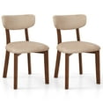 thumbnail image 1 of Costway Upholstered Dining Chairs Set of 2 with Solid Rubber Wood Frame, Curved Backrest Beige, 1 of 1