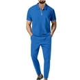 thumbnail image 1 of Birdeem Ensemble Chemise et Short pour Hommes, Ensemble à Manches Courtes Col Rabattu, 1 of 9