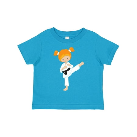 

Inktastic Karate Girl Cute Girl Orange Hair Black Belt Gift Toddler Toddler Girl T-Shirt