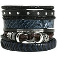 thumbnail image 1 of Bracelet Attaches Cheveux Réglables Bracelets en Cuir Tendance pour Hommes et Femmes 4 Pcs, 1 of 6