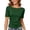 Green, variant on Women’S Boat Neck Ruched Side T-Shirt, Casual Short Sleeve Solid Tee, Polyester, 1pc, Sizes S M L XL XXL