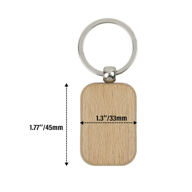 Gear Go 10 Pack Blank Wooden Key Chain Unfinished Wood Pendant Blanks with Keyrings for EDC Tags DIY Key Craft Supplies, Women's, Size: One size, Grey