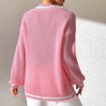 thumbnail image 4 of Drses Women's Ribbed Knit Preppy Sweater Long Sleeve V Neck Drop Shoulder Top, 4 of 6