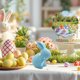 thumbnail image 4 of Adorno de conejito de Pascua | Estatua de conejito con purpurina | Decoración navideña para el jardín | Figura de conejito de espuma con lazo de seda | Decoración para el hogar en primavera y Pascua, 4 of 6