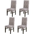 thumbnail image 1 of Stretchy Dining Chair Covers Set of 4, Elastic Kitchen Chair Slipcovers Removable Protective Cover Nonslip for Hotel Dining Room Ceremony Banquet Wedding Party (4 Pack, Grey-BTC05), 1 of 8