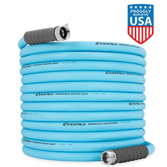 Camco EvoFlex 50-Foot Camper/RV Drinking Water Hose, Lead, BPA, and Phthalate-Free, Blue (22793)