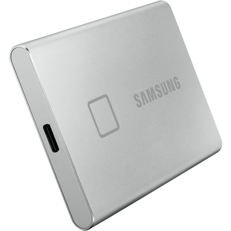 Samsung - T7 Touch 1TB External USB 3.2 Gen 2 Portable SSD with Hardware Encryption - Silver