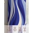 thumbnail image 6 of Blue Moire Sheer Curtains 84 Inch Length 2 Panels Set, Classic Modern Abstract Art Elegant Voile Window Treatment Rod Pocket Curtains Sheers Drapes for Bedroom/Living Room/Kitchen 52"x84"x2, 6 of 7