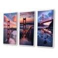 thumbnail image 3 of Designart "Dreamlike Golden Gate in San Francisco III" California Framed Wall Art Set Of 3 - Red California Frame Canvas Set For Living Room Decor, 3 of 7
