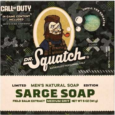 Dr. Squatch Call of Duty Limited Edition Natural  Bar Soap for Men,  Sarge Scrub, 5 oz