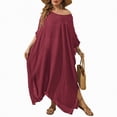 thumbnail image 2 of NIEWTR Swimsuit Coverup for Women Crochet Knit Crew Neck Short Sleeve Dress Vacation Outfits(Red,One Size), 2 of 5