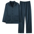 thumbnail image 2 of THDHVS Pajamas for Men,Mens Pajamas Set,Unisex Plus Size Solid Color Lapel Pajama Set with Long Sleeve Button-Down Shirt and Pants Featuring Functional Pockets for Inclusive Army Green 4XL, 2 of 3