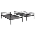 thumbnail image 6 of Home Furnishings Hayward Contemporary Metal Twin Over Twin Size Bunk Bed Frame with Ladder and Guardrails Fully Slatted Mattress Ready Foundation, 6 of 7