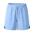 thumbnail image 4 of Admvng Men's Linen Shorts Casual Drawstring Elastic Waist Summer Beach Vacation Yoga Golf Shorts with Pockets, 4 of 5