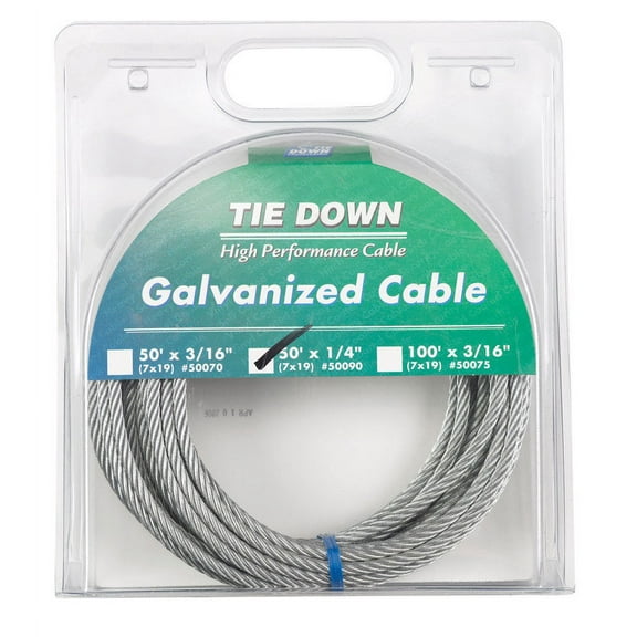 Tie Down Engineering Galvanized Galvanized Steel 1/4 in. D X 50 ft. L Aircraft Cable