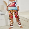 thumbnail image 3 of Christmas Gingerbread Man Winter Female Pants Flannel High Waist Women Pants Lady Warm Straight Leg Plush Trousers, 3 of 7