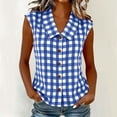 thumbnail image 2 of SROBPTY Womens Tank Tops Print Collared Button Front Sleeveless Summer Shirts for Casual Wear, 2 of 5