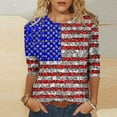 thumbnail image 5 of Fmbrln Womens Plus Size Independence Day 3/4 Sleeve Tops Fashion Casual Crew Neck Loose Comfy T-Shirts Patriotic Tees, 5 of 5