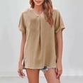 thumbnail image 1 of JMKQLZ Chemise Ample à Manches Courtes et Col en V pour Femmes, 1 of 6