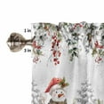 thumbnail image 5 of Christmas Snowman Kitchen Curtain 2 Panels Curtains 54 Inch Length, Xmas Snowflake Berry Botanical Curtains Rod Pocket Curtains Window Drapes Treatment Window Cafe Curtains, 5 of 5
