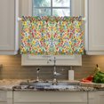 thumbnail image 5 of Art Floral Pattern Kitchen Curtains Tier Set 27x24 Inch 2 Panels Semi Sheer Light Filtering Privacy UV Protection, 5 of 8