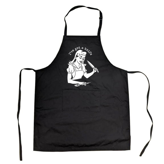 I've Got A Knife Cookout Apron Funny Baking Kitchen Novlety Smock