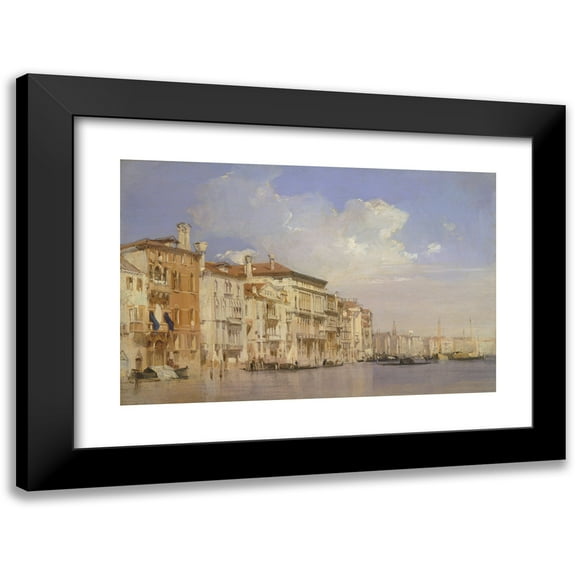 Richard Parkes Bonington 14x11 Black Modern Framed Museum Art Print Titled - Grand Canal, Venice (1826)