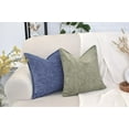 thumbnail image 6 of Pack of 2 Navy Blue 16x16 inches Textured Chenille Throw Pillow Covers, Solid Cushion Cases For Sofa, Accent Chair, Couch, Modern Pillow cases, 6 of 8