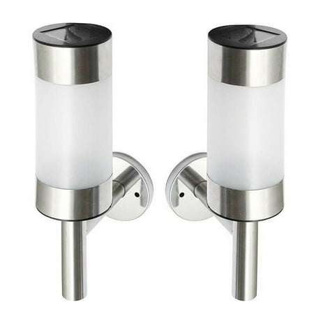 

2pcs Solar Powered Outdoor Wall Lights Shed Fence Stainless Steel Garden IP44 Waterproof Wall Lamp